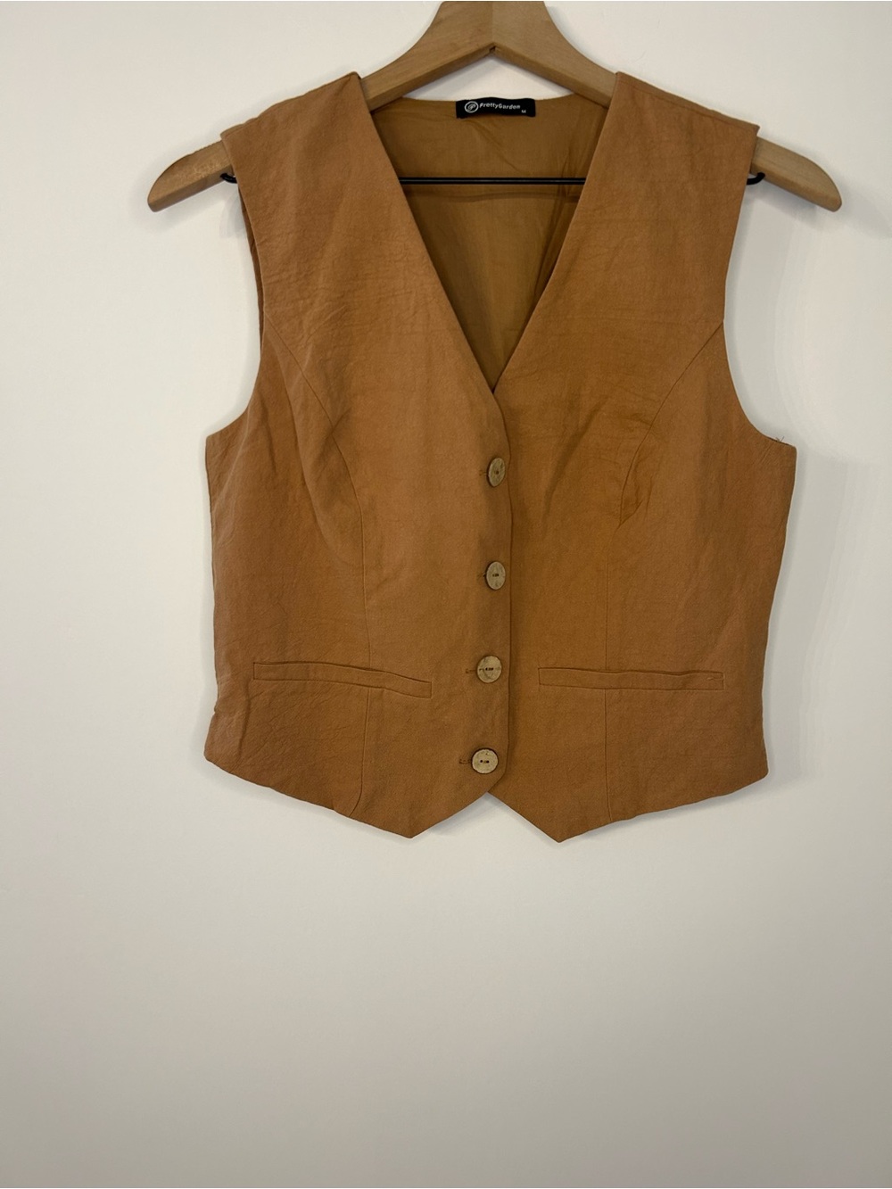 PRETTYGARDEN Women’s Brown 2 Piece Set with Vest and Pants, Size Medium - Picture 4 of 15